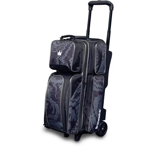 Brunswick Punisher Triple 3 Ball Roller Bowling Bag Grey