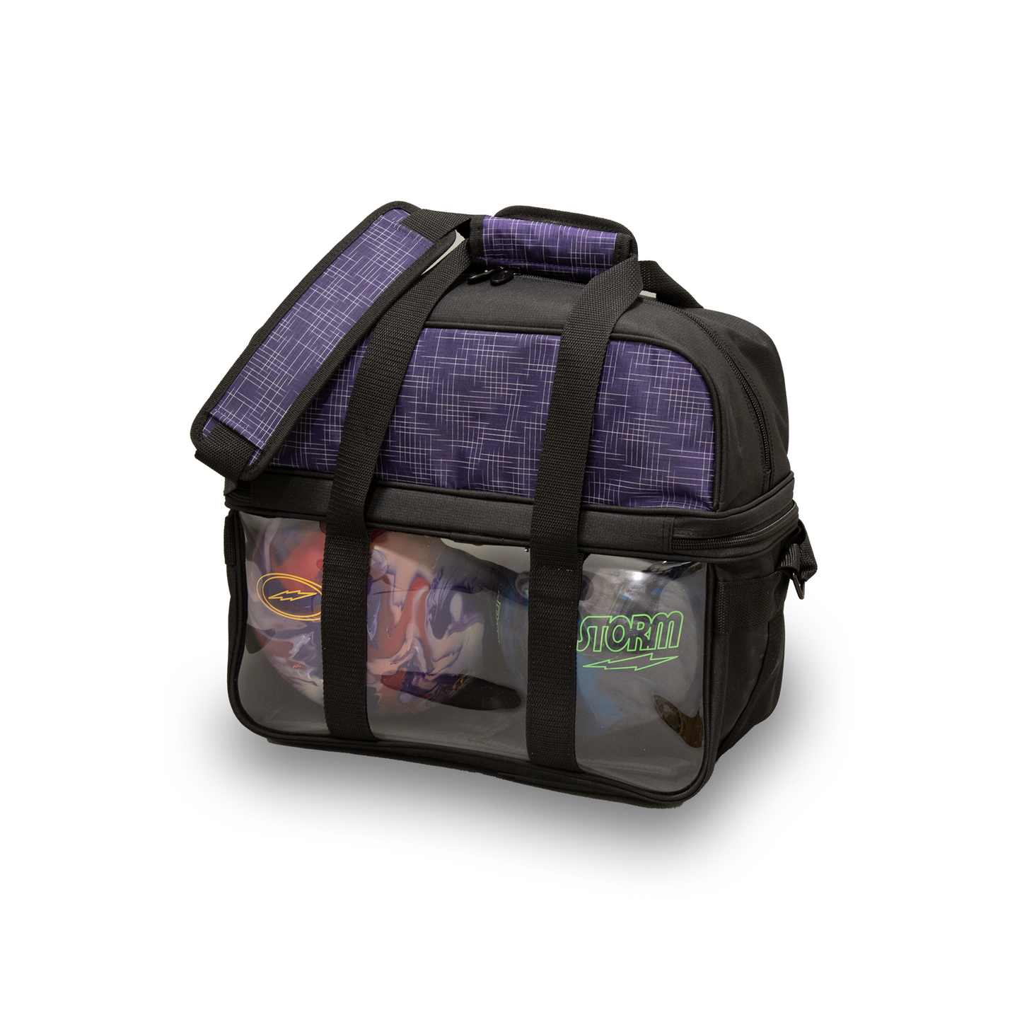 2-BALL DELUXE TOTE (ABSTRACT PURPLE-BLACK)