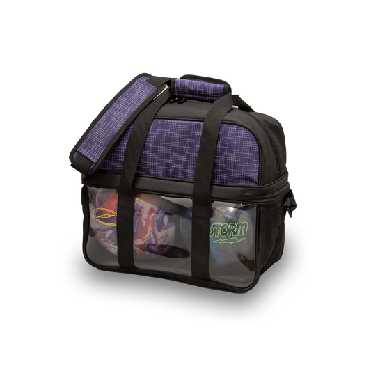 2-BALL DELUXE TOTE (ABSTRACT PURPLE-BLACK)